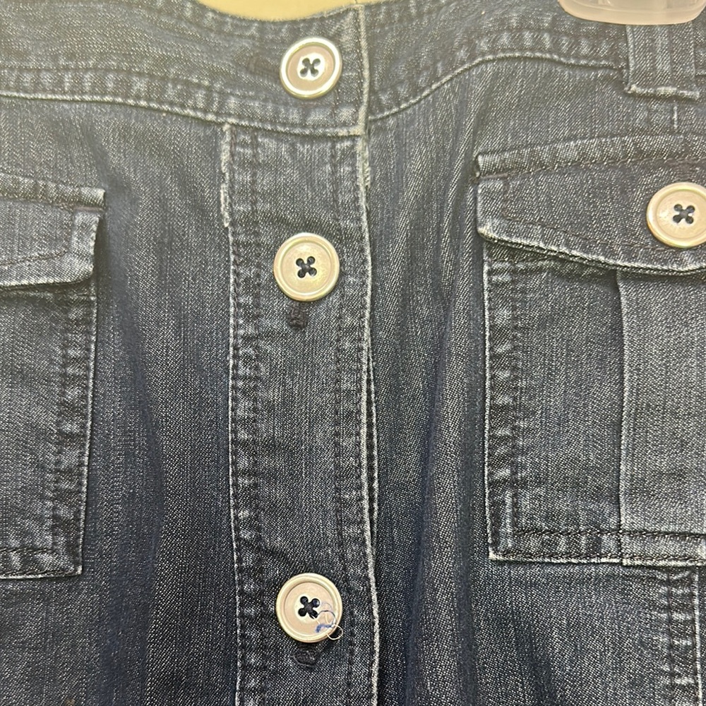 Talbots Denim Button-Front Skirt - Picture 2 of 4